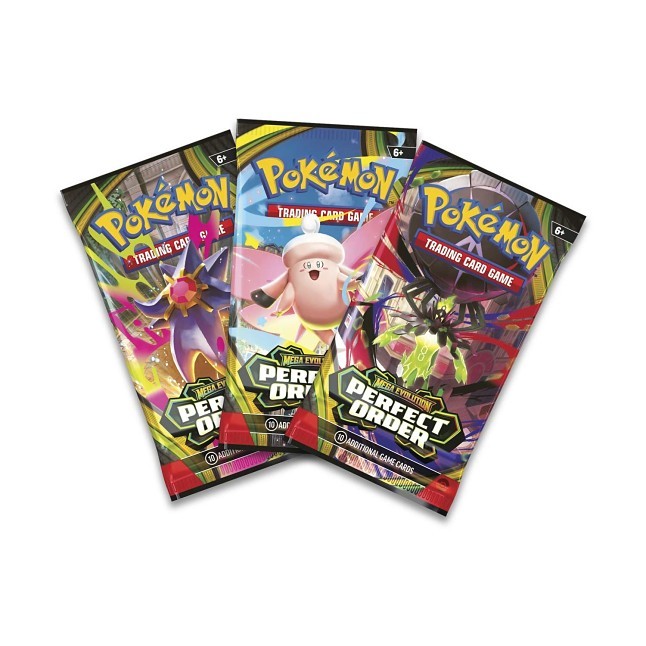 Pokémon TCG: Mega Evolution-Perfect Order 3 Booster Packs & Chikorita Promo Card