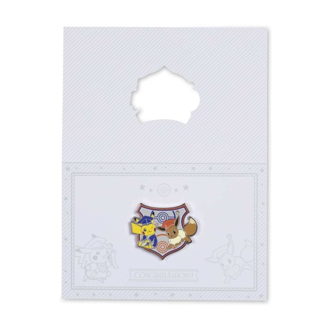 Graduation Pikachu & Eevee 2024 Pokémon Pin & Greeting Card